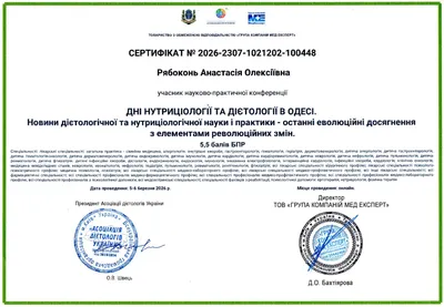 Рябоконь Анастасия Алексеевна certificate